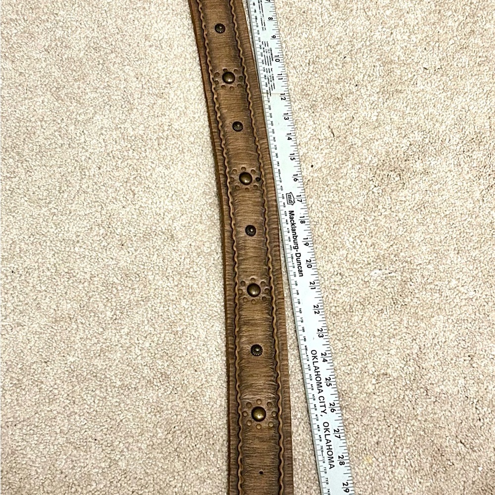 Fossil Brown Leather Belt with Ornate Buckle - Picture 4 of 7